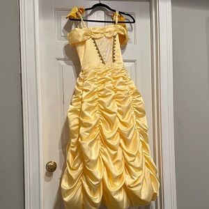 Belle Princess Dress size 10 Yellow Ruched Ball Gown Dress. New